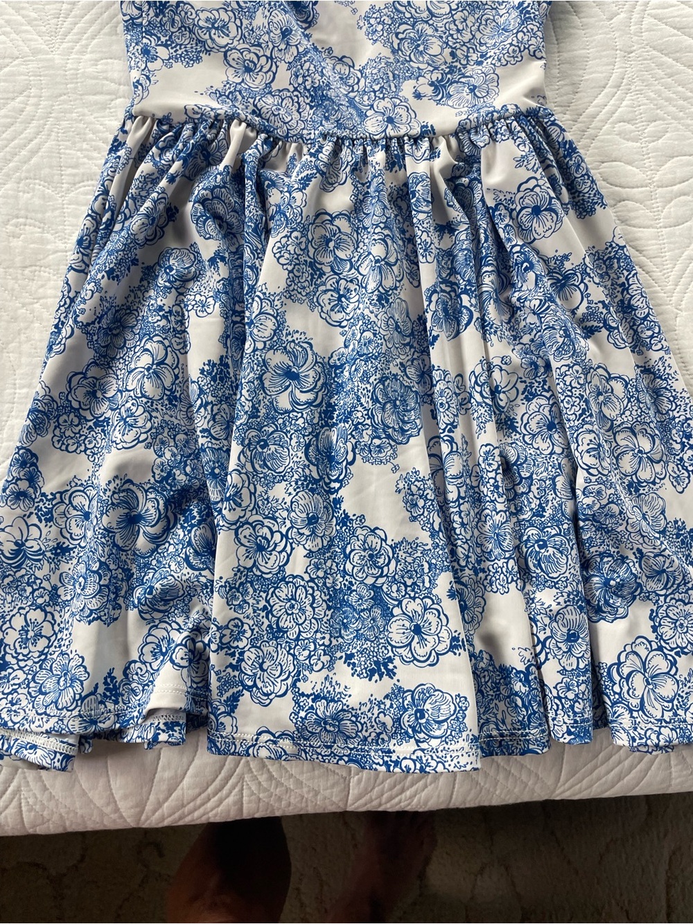 💙Vintage American Apparel White Mini Dress with Blue Floral Print💙 - Picture 5 of 16